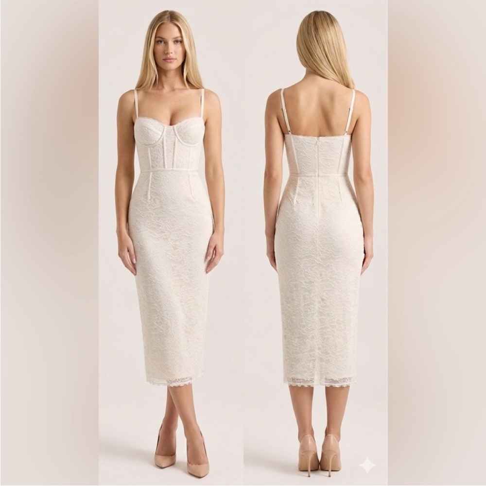 Jonathan Simkhai Corset Lace Dress in Cream